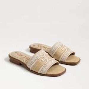 Sam Edelman Tan and Cream Mules